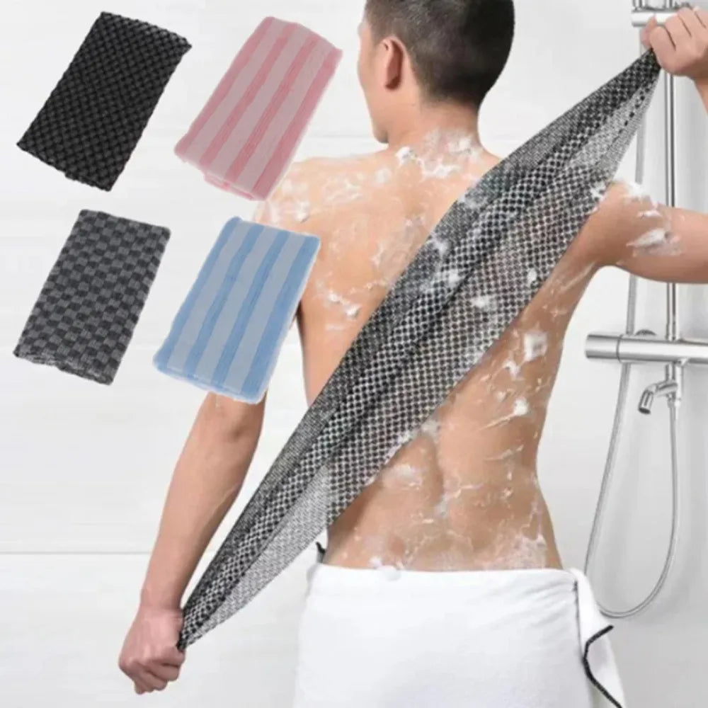 Japanese Exfoliating Bath Washcloth – Nylon Rubbing Towel Back Scrubber for Smooth Skin