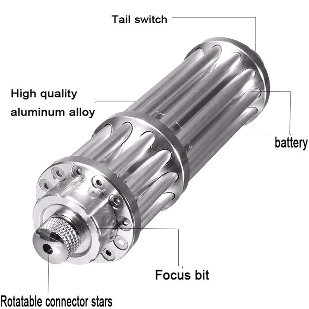 High-Power Adjustable Focus Laser Pointer – Star Pattern & Single-Point LED Pen