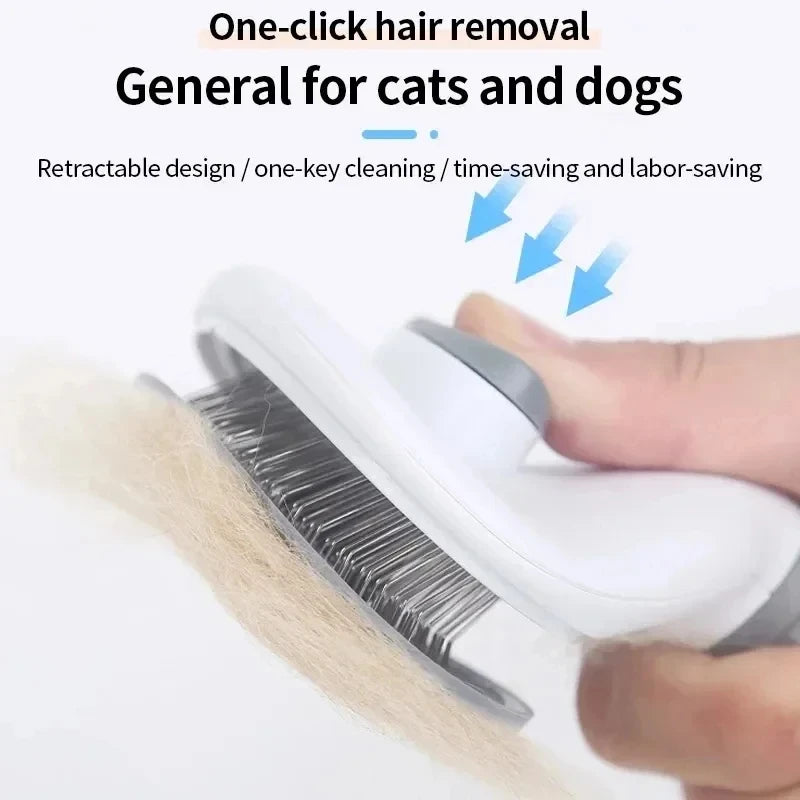Self-Cleaning Pet Grooming Brush – Dog & Cat Dematting Comb for Shedding & Hair Removal