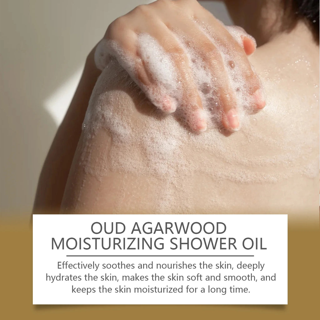 OceAura Bath Oil – Exfoliating Dead Skin Remover & Moisturizing Body Shower Oil with Ebony Fragrance