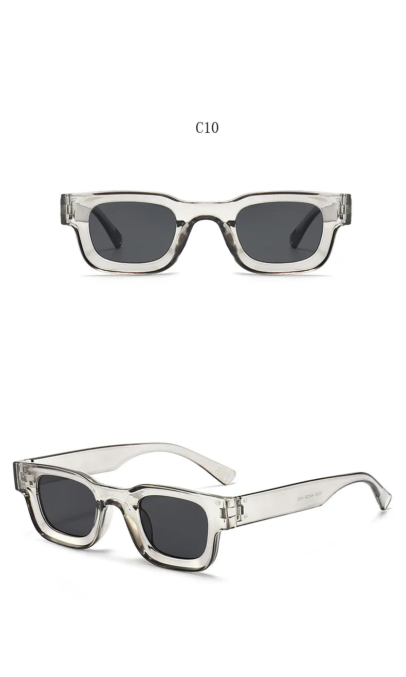 Small Rectangle Thick Frame Sunglasses | UV400 Unisex Square Shades for Men & Women