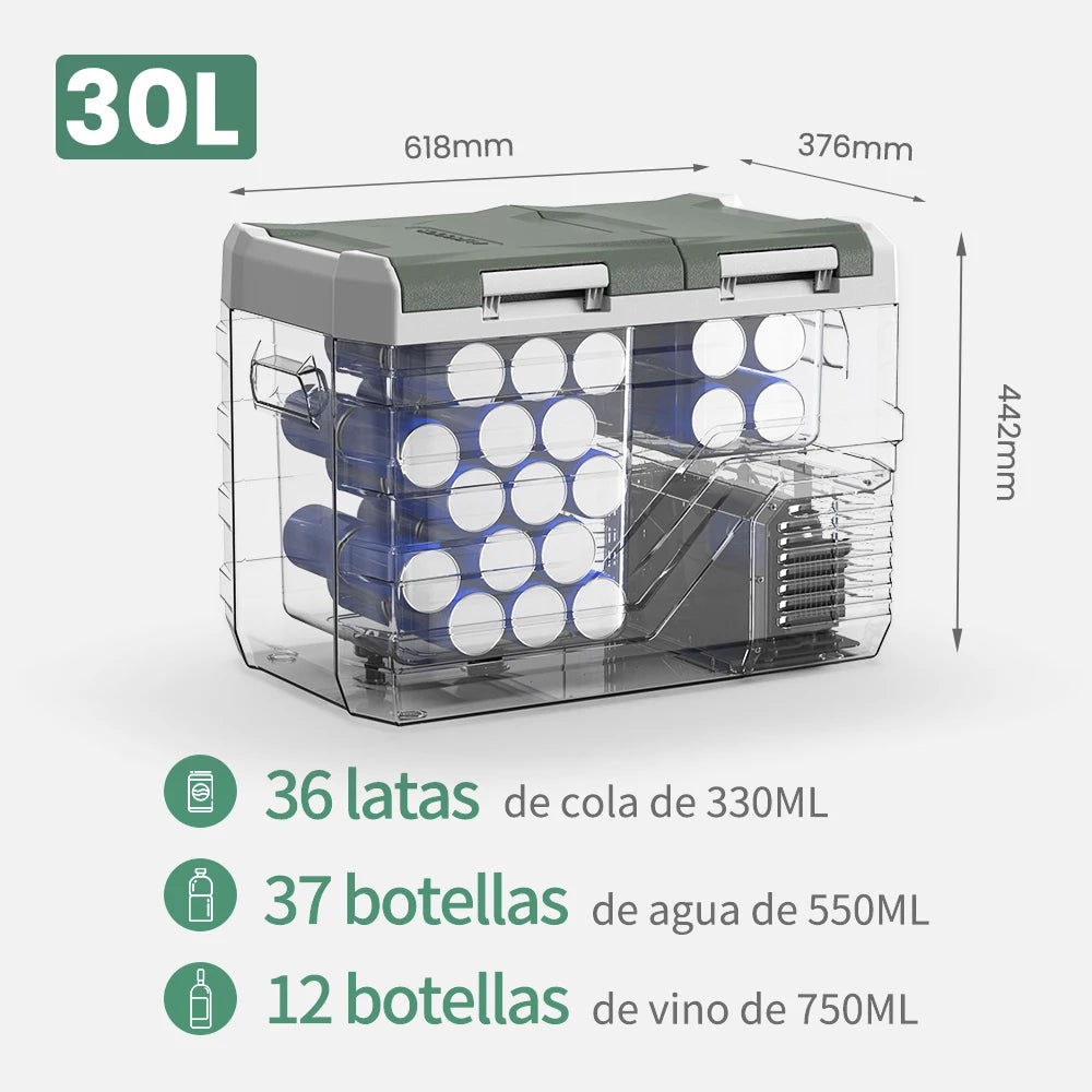 Alpicool NLS Car Refrigerator — 20L 30L 40L Portable Compressor Mini Fridge Freezer 12/24V DC & 100-240V AC for Camping
