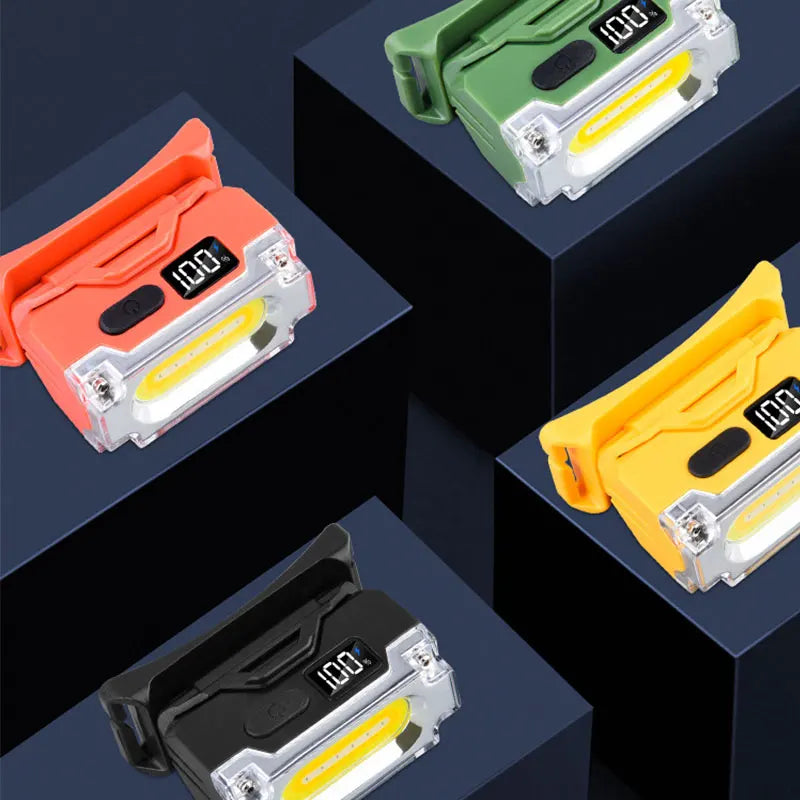 Super Bright Magnetic Headlamp – 3 Light Sources, Hat Clip, Digital Display for Hiking, Camping & Work