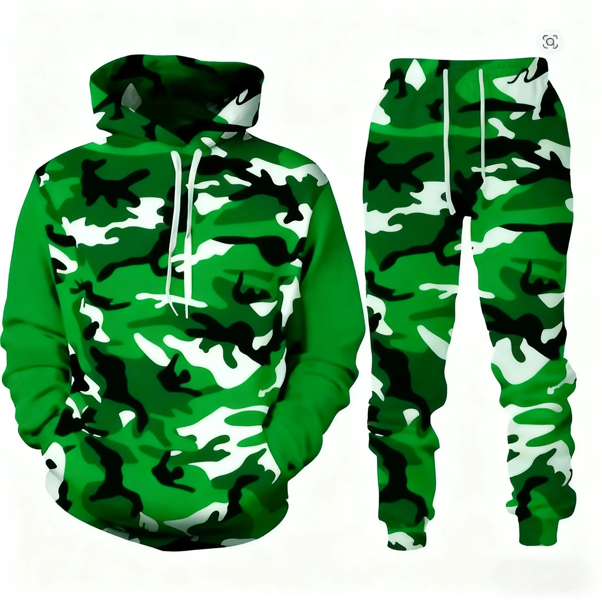 Men's Santa Claus 3D Print Hoodie & Pants Jogging Set – Camouflage Co-Ord