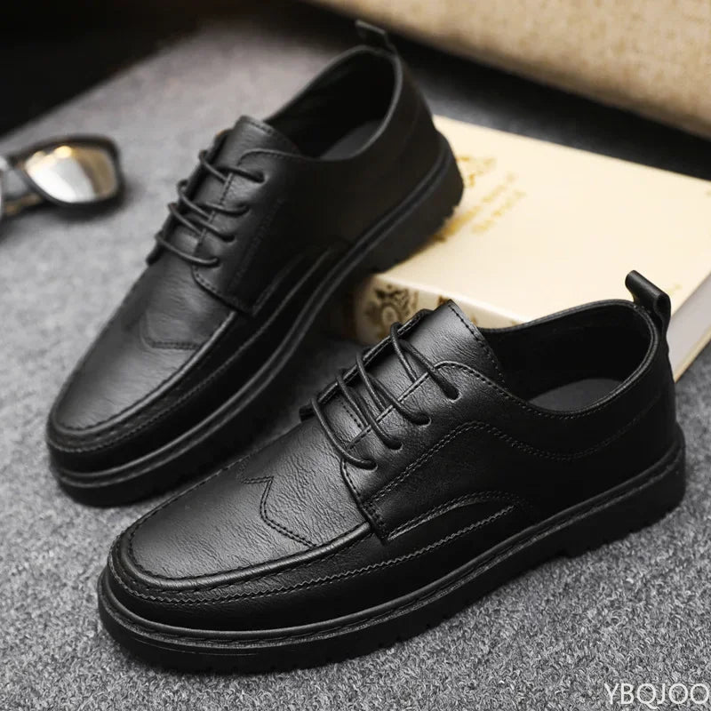 Men's Round-Toe Lace-Up Casual Shoes