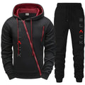 Men's Letter Print Zipper Hoodie Jacket & Jogger Pants Set – Casual Fashion Autumn Winter Tracksuit