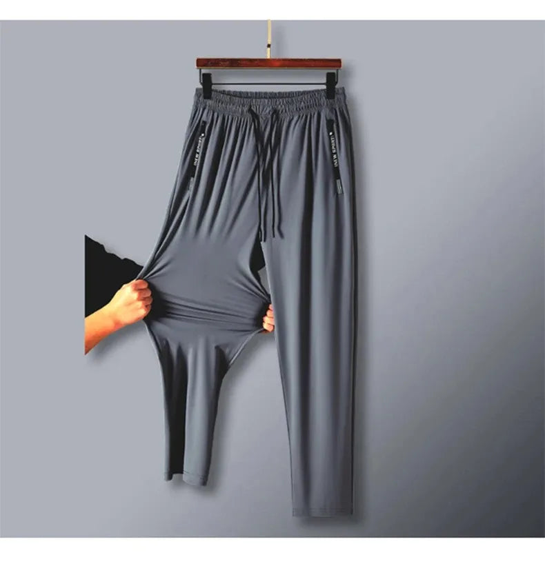 Men's Ice Silk Wide Leg Casual Pants — Lightweight Breathable Trousers