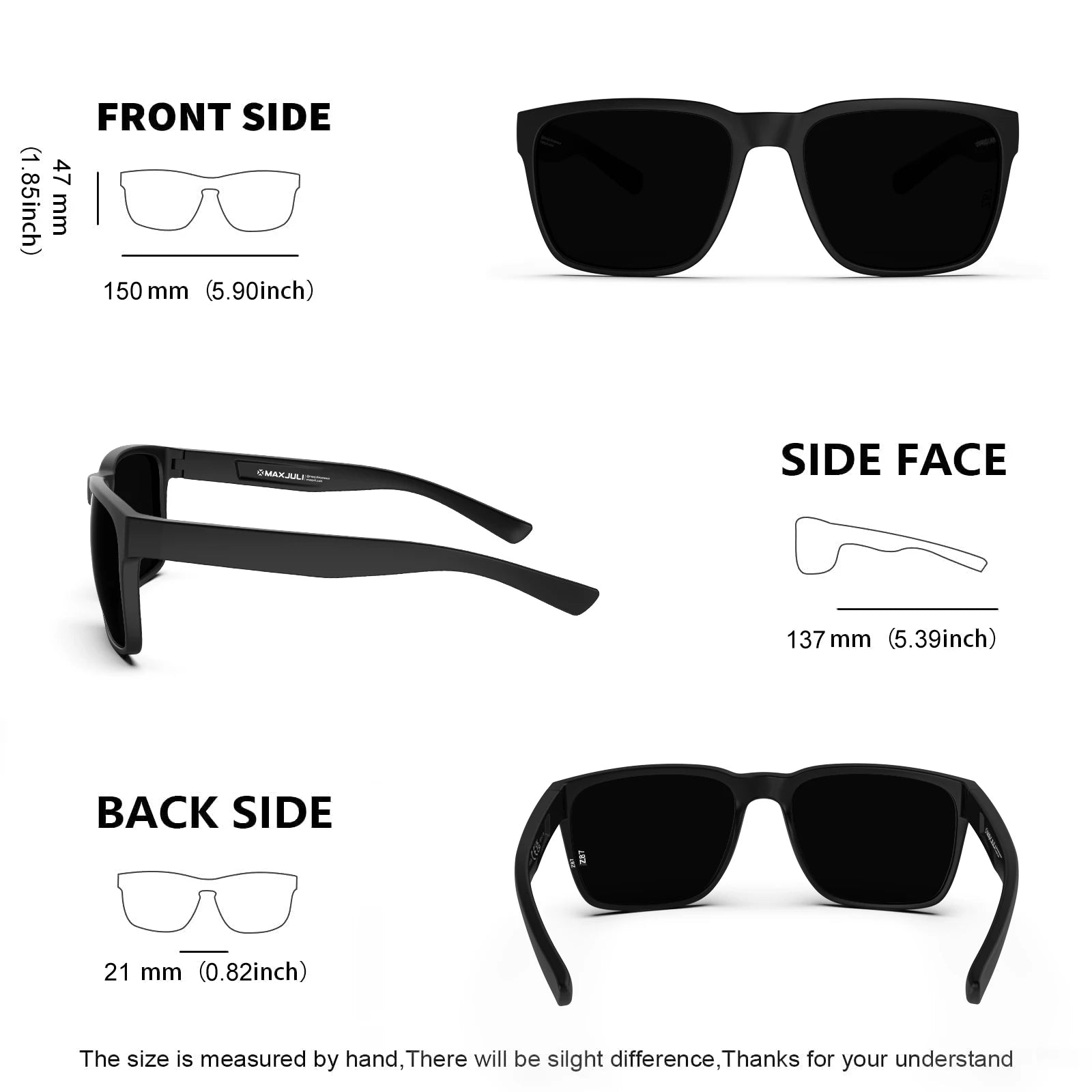 MAXJULI Z87 Oversized UV400 Sunglasses — Wide Fit