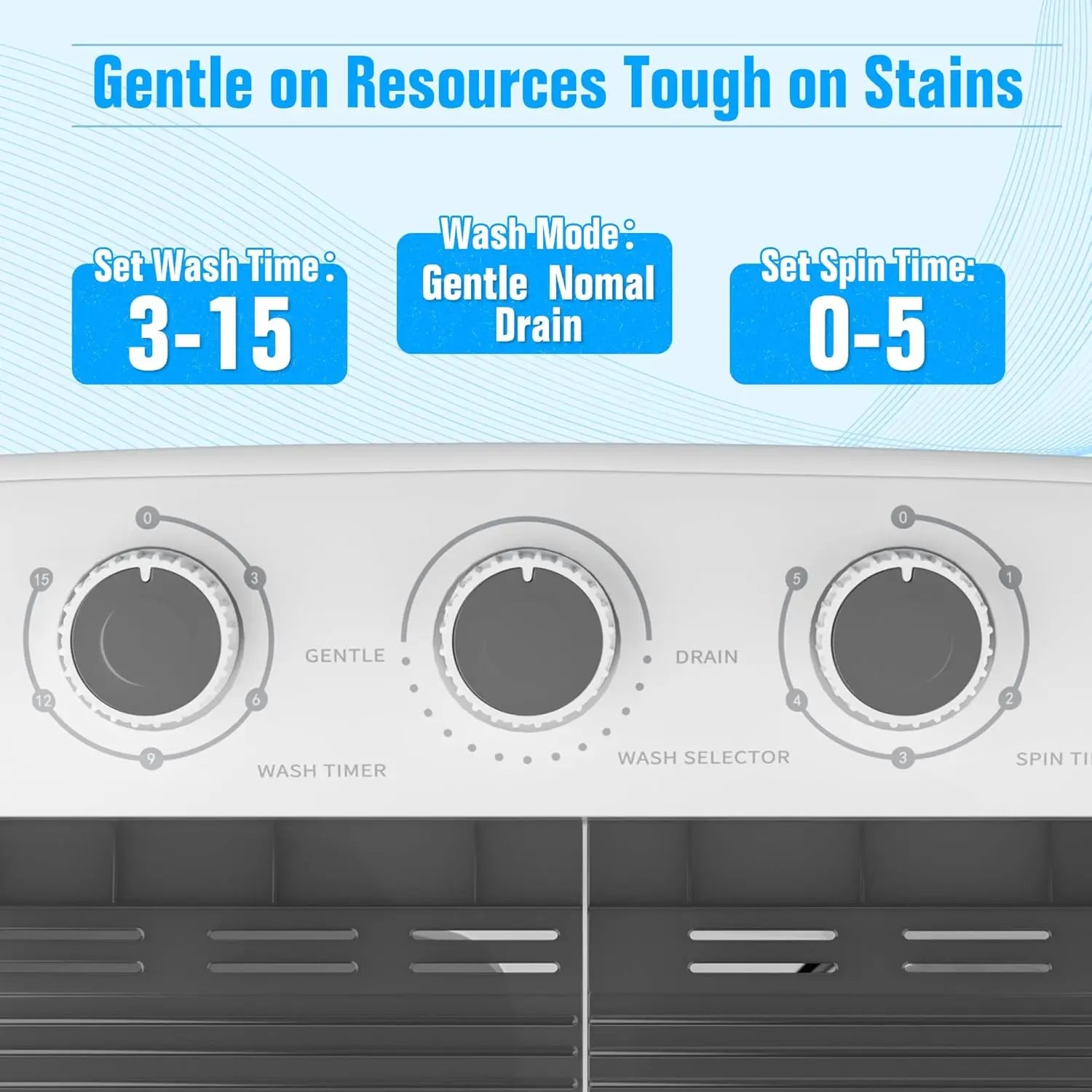 Portable Grey Compact Mini Washer & Dryer Combo — 17.6 lbs with Soaking Function for Apartments, Dorms, RVs & Camping