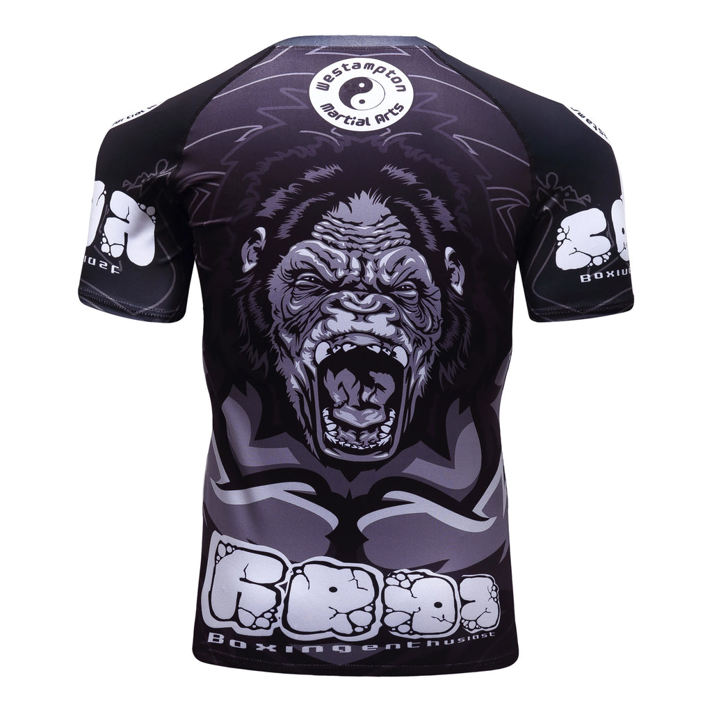Men's MMA Rashguard BJJ 4-Piece Set – Gorilla Print Grappling Tracksuit