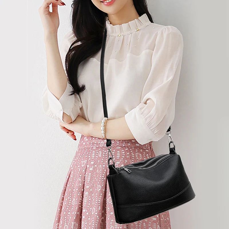 Soft PU Leather Shell Shoulder Bag – Fashion Luxury Crossbody Tote for Women