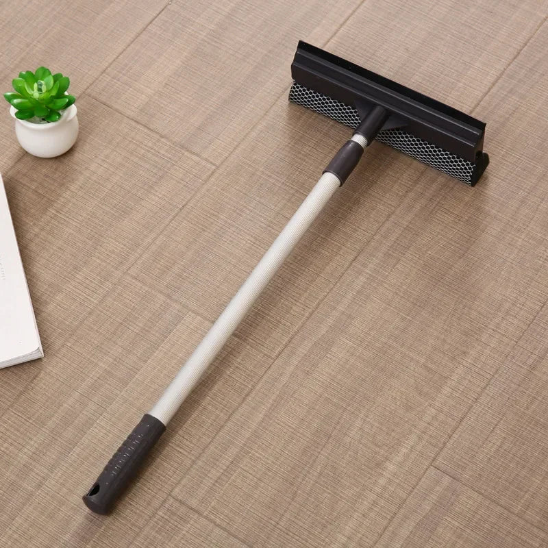 Squeegee Window Cleaner 2-in-1 – Retractable Pole Glass Brush for Car, Shower & Glass Door