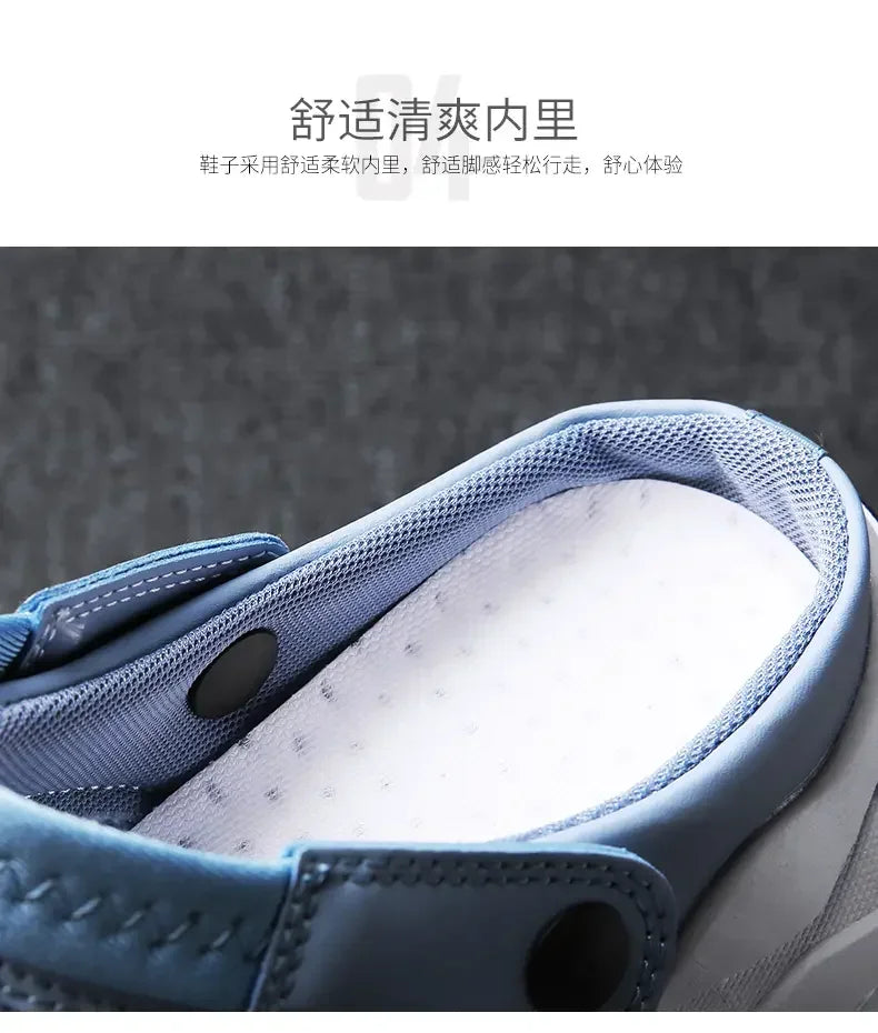 Men's Orthopedic Mesh Sandal Slippers – Hollow Out Breathable Diabetic Walking Shoes with Arch Support