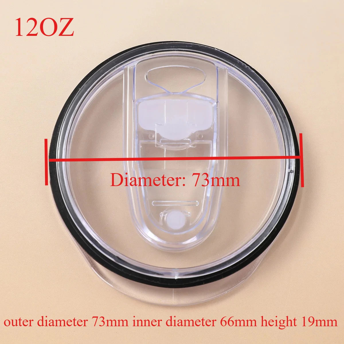 Push-Slide Replacement Lid for 12oz 16oz 20oz 30oz Slim Tumbler Cups – Leakproof Transparent Plastic Cup Lid