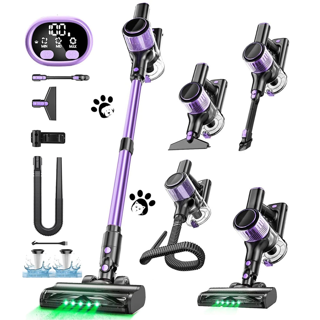 Cordless Vacuum Cleaner — 55Kpa / 500W / 45-Min Runtime, 10-in-1 Powerful Stick Vacuum for Home, Pet Hair, Hard Floor & Carpet