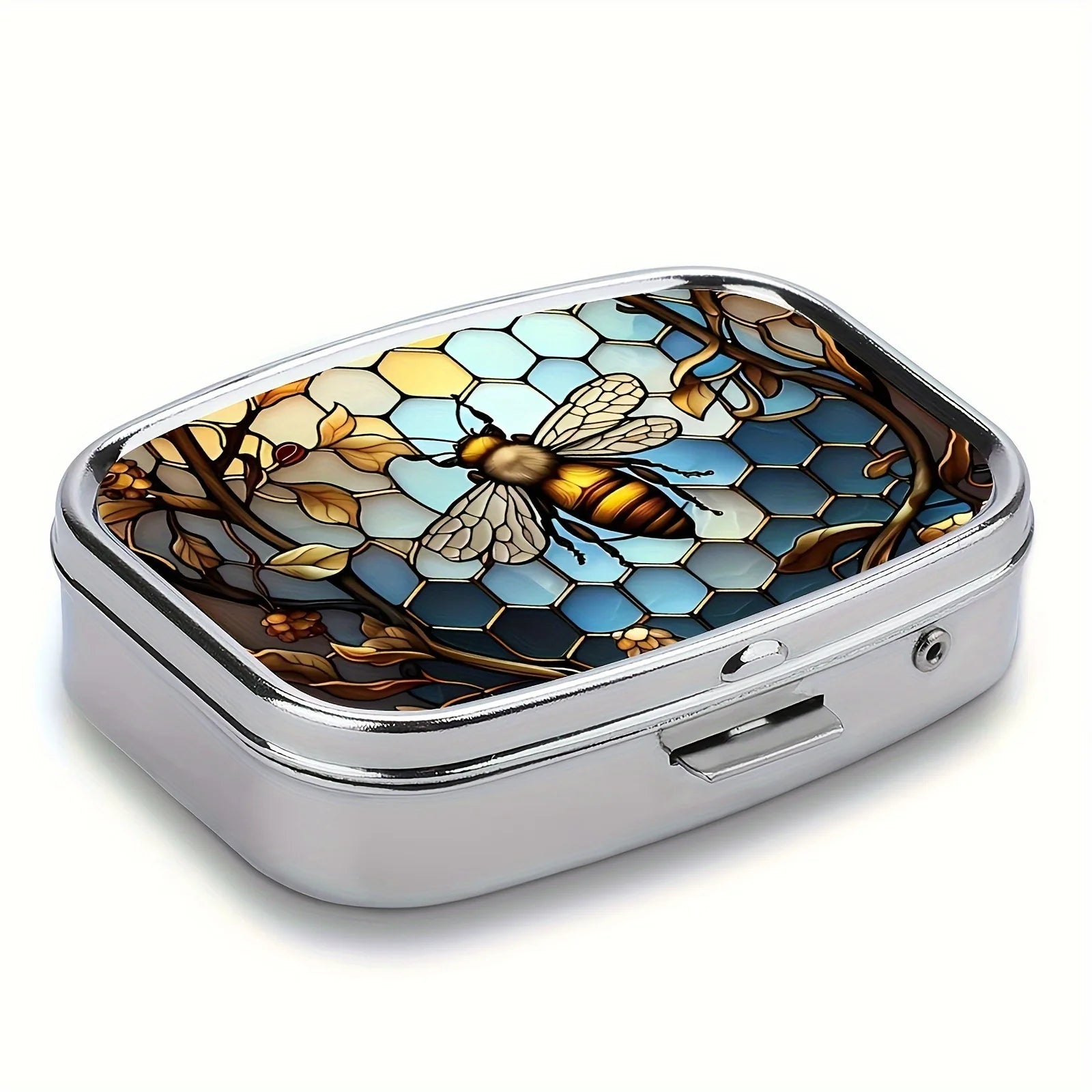 Colorful Metal Pill & Jewelry Organizer Box