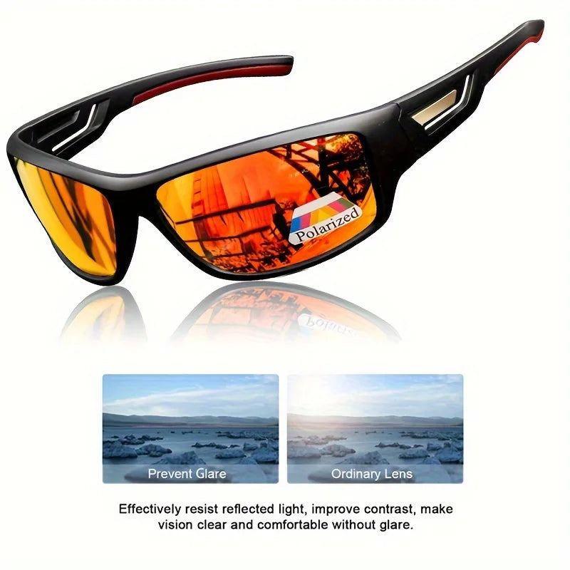 Sports Polarized Sunglasses | Camouflage Wraparound Frame UV400 for Driving & Fishing
