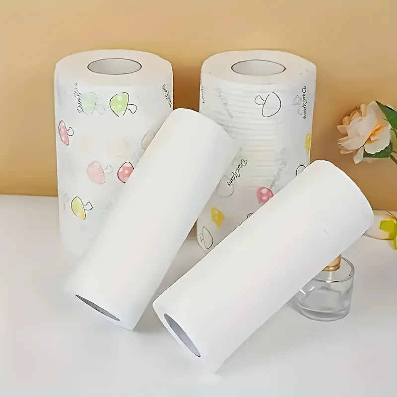 Ditch Paper Towels for Good — Washable Reusable Kitchen Cleaning Cloths | Pearl Embossed Non-Woven Roll, Oil Absorbent, Eco-Friendly