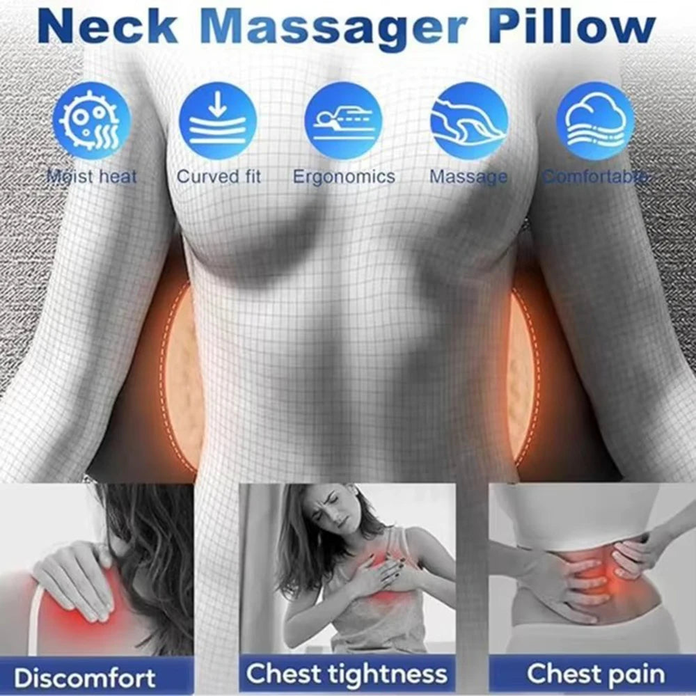 Heating Vibration Back Pillow Massager – Lumbar Support Cushion for Sleep & Maternity