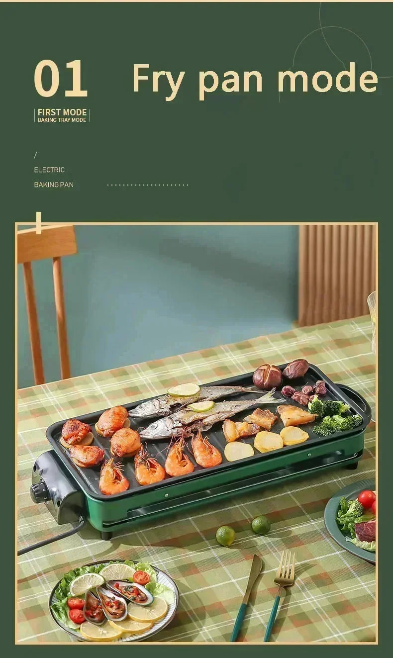 220V 1500W Smokeless Electric BBQ Grill – Korean-Style Indoor Barbecue Rack & Oven