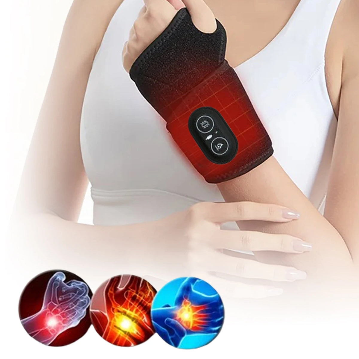 Electric Heating Wrist Protector – USB Heated Hand Massager & Support WristBand for Pain Relief