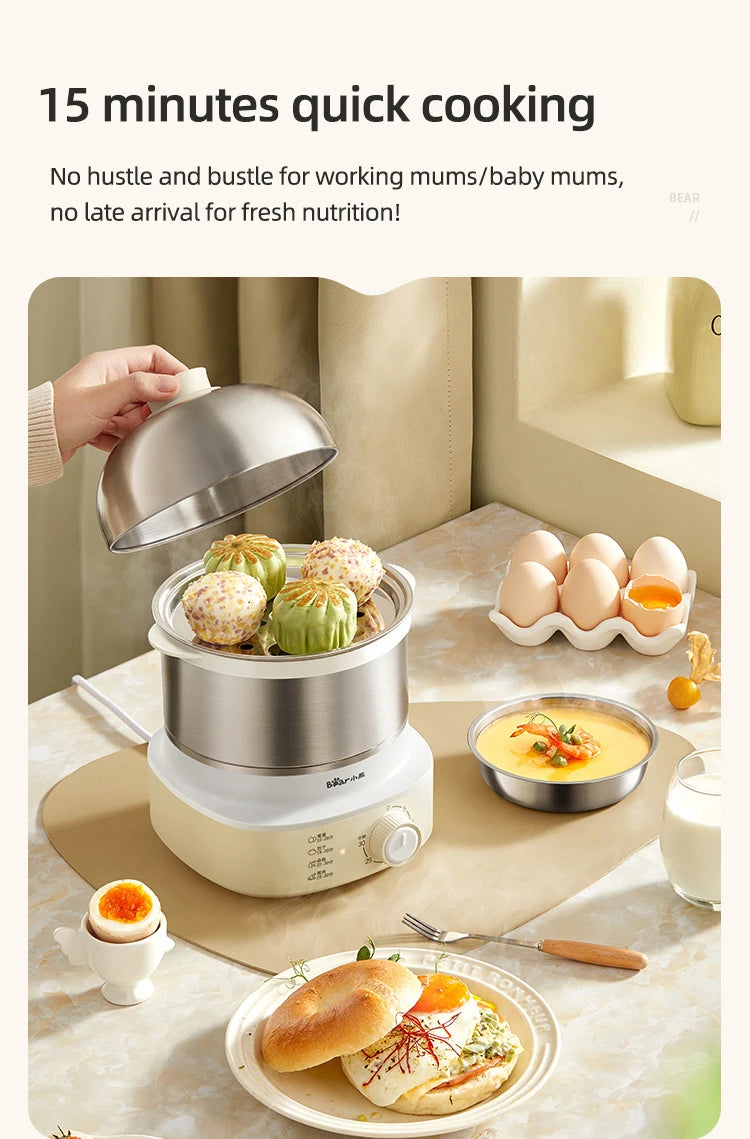 360W Electric Egg Cooker with Timer — Multicooker Steamer