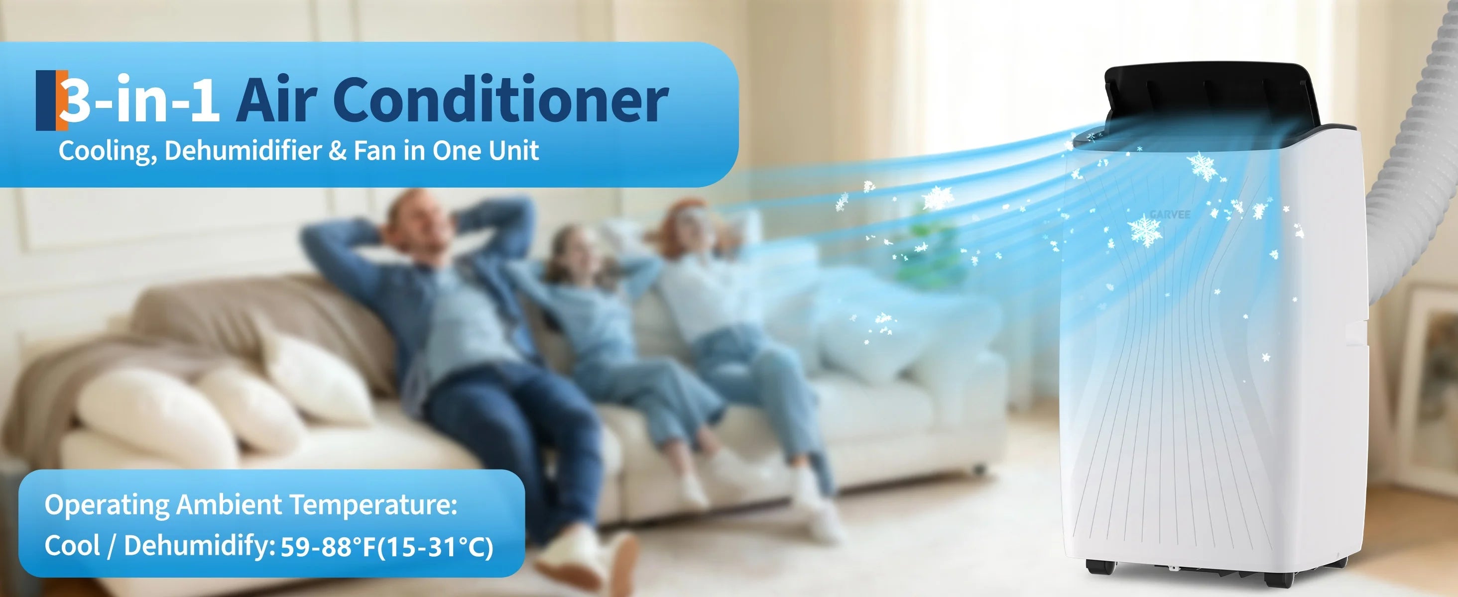 12,000 BTU Portable Air Conditioner — 3-in-1 Free-Standing AC with LED Display, 24H Timer, Remote & Window Kit for Home & Office up to 550 Sq Ft