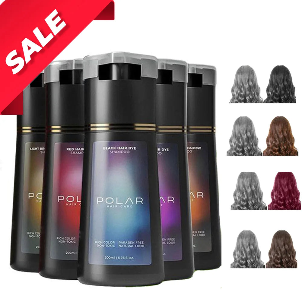 Hair Dye Shampoo For Gray Hair For Women Men Natural Hair Dye Kit Semi Permanent Hair Dye Shampoo Black Brown Purple 200ml