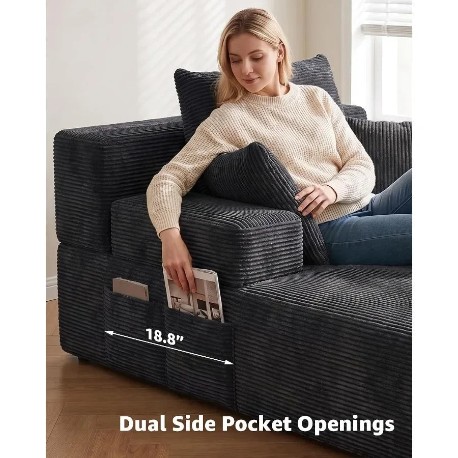 79.5-Inch Oversized Boneless Chaise Lounge