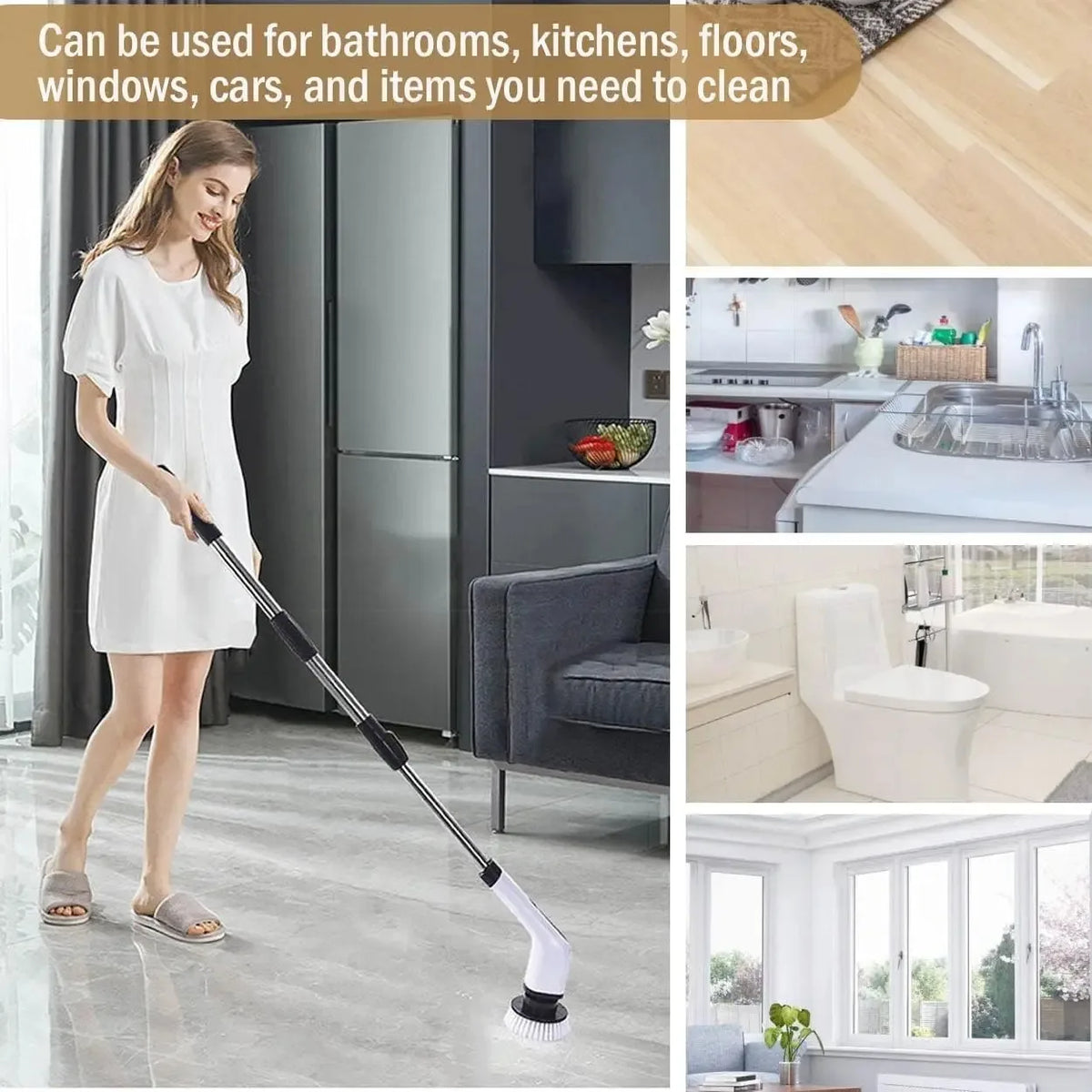 Cordless Electric Spin Scrubber – Rechargeable Power Brush for Kitchen, Bathroom, Toilet & Tile Grout