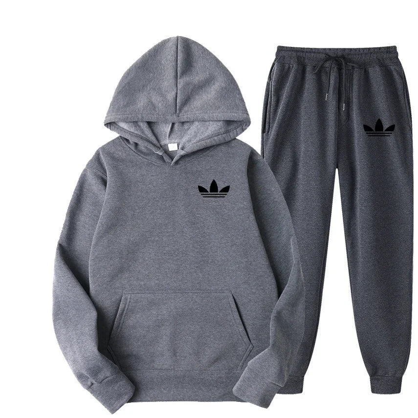 Men's Two-Tone Hoodie & Pants Casual Tracksuit Set – Outdoor Jogging Luxury Sport Suit