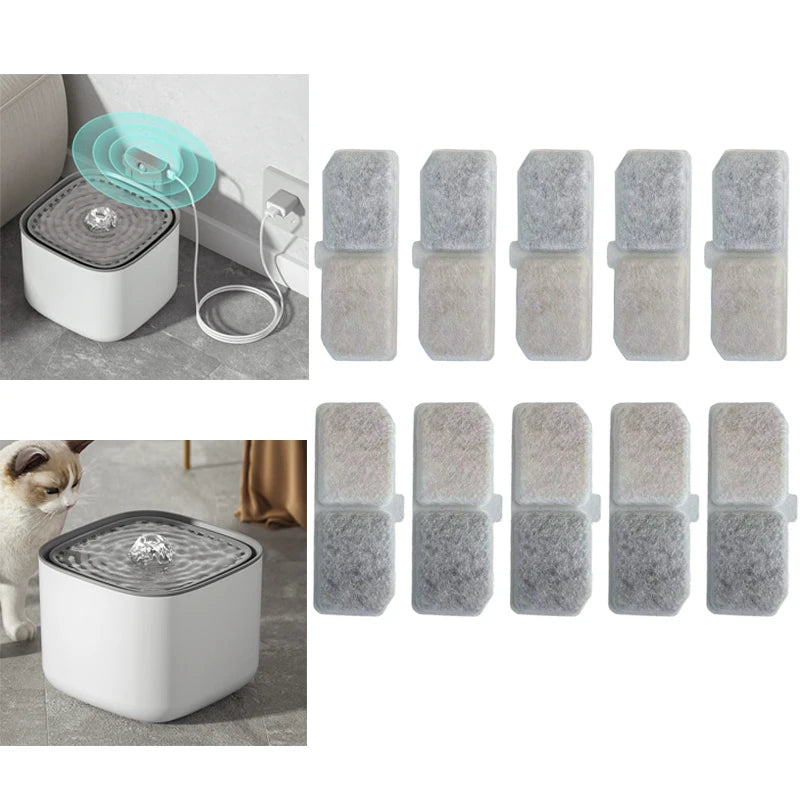 Cat Water Fountain Replacement Filter — 10 Pack