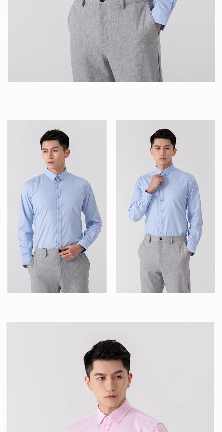 Men's Slim Fit Long Sleeve Business Shirt — Tailored Formal Dress Shirt