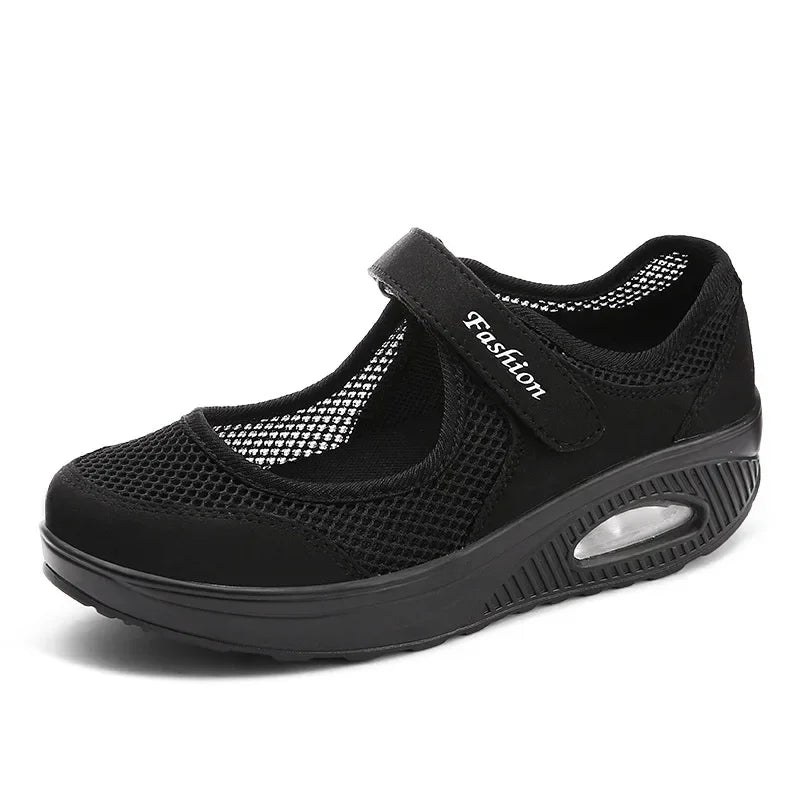 Women's Air Mesh Hook-and-Loop Casual Shoes