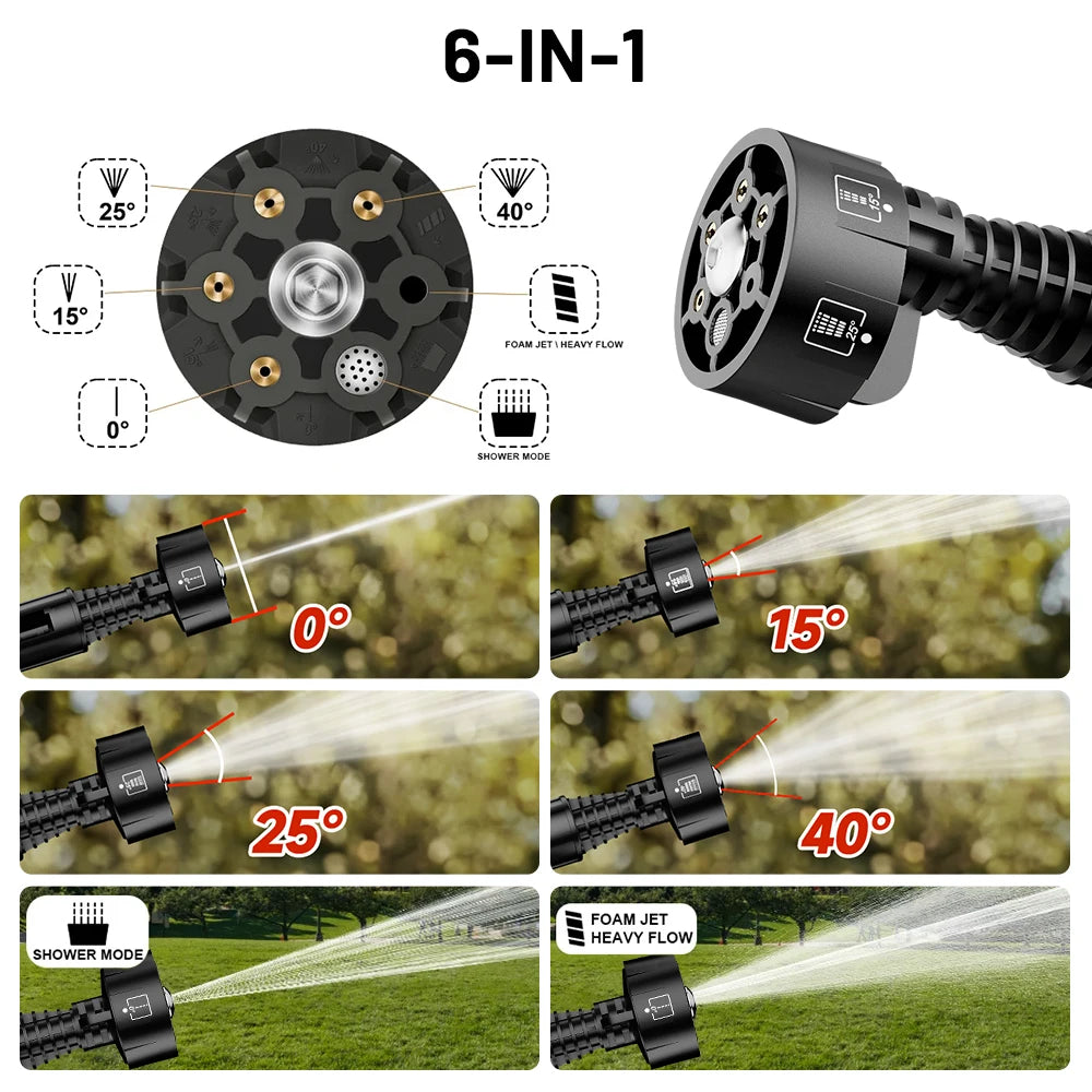 250 Bar Brushless Cordless Pressure Washer – 4 Gears, 6-in-1, Makita 18V Compatible