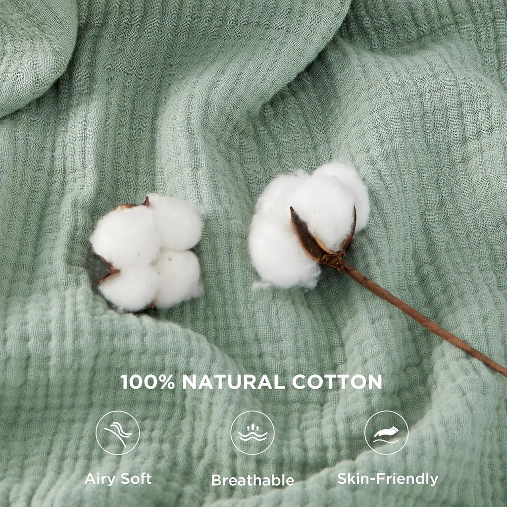 6-Layer Cotton Muslin Swaddle Blanket – Foldable Breathable Infant Wrap, Sofa Cover & Travel Blanket
