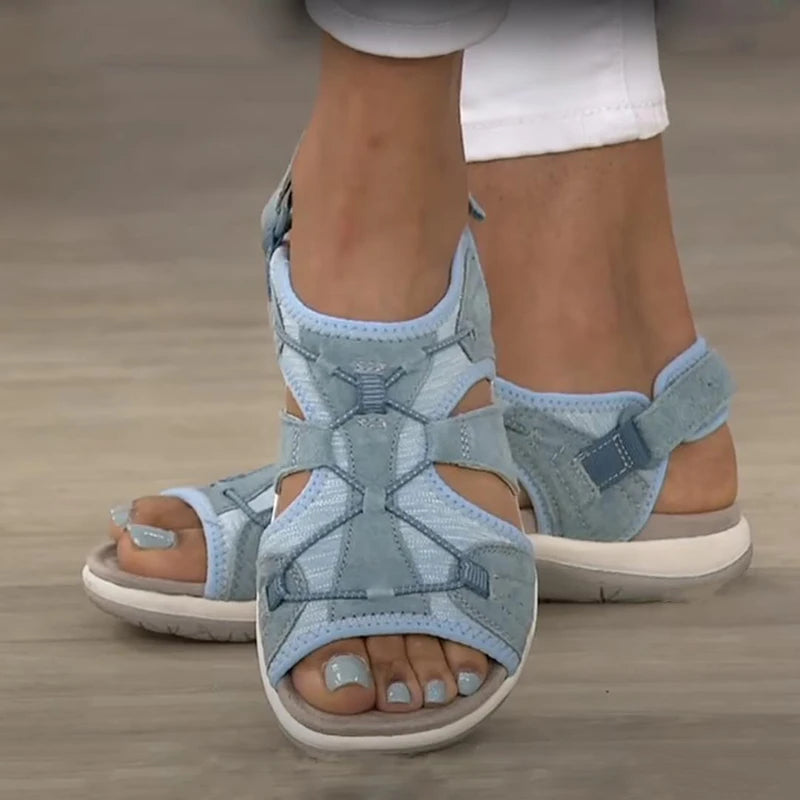 Women's Hollow-Out Adjustable Flat Sandals – Casual Beach Streetwear