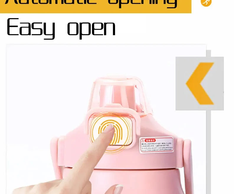 Large Capacity Vacuum Thermos Bottle with Handle & Straw – 304 SS, 6–12Hr Insulated, 800ml–1500ml, 16 Colors