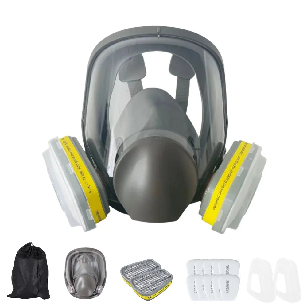 27-in-1 Industrial Full Face Gas Mask Respirator Kit