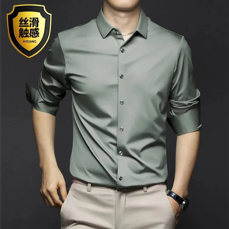 Men's Non-Iron Wrinkle-Resistant Long Sleeve Business Dress Shirt