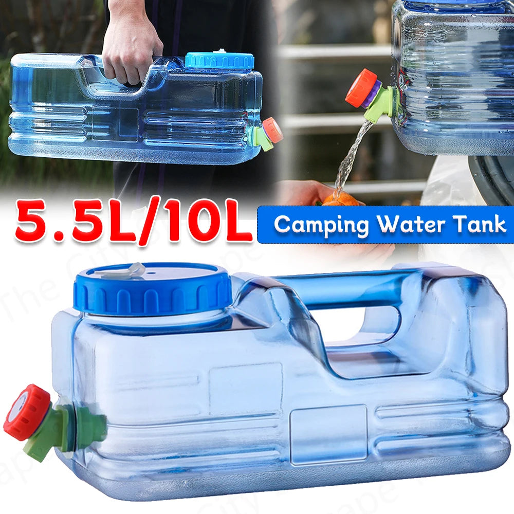 APWIKOGER 5L–10L Portable PC Water Bucket with Faucet – Leakproof Camping & Car Water Tank Container