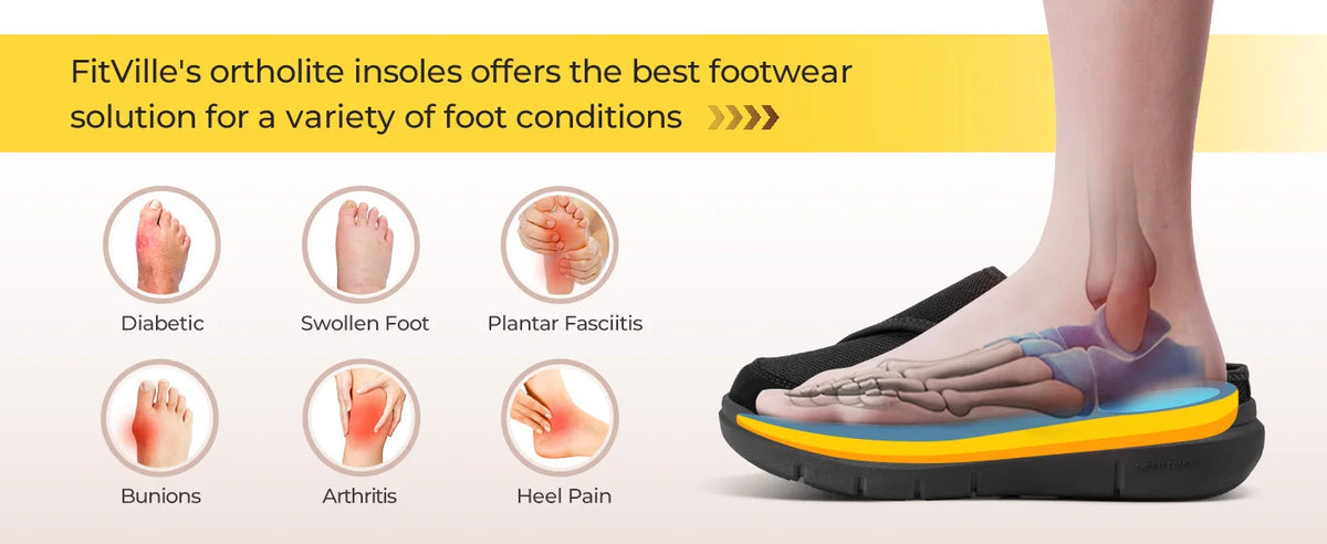 FitVille Men's Diabetic Wide Slippers – Slip-On Casual Walking Shoes with Arch Support for Swollen Feet & Flip Flop Style Comfort