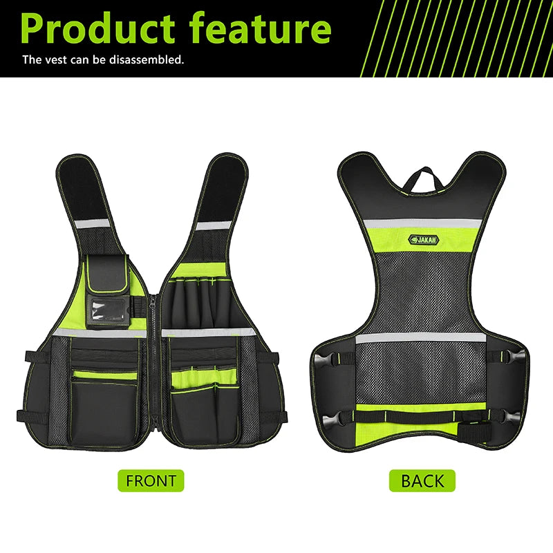 Heavy Duty Tool Vest – Multi-Pocket Work Vest for Electricians