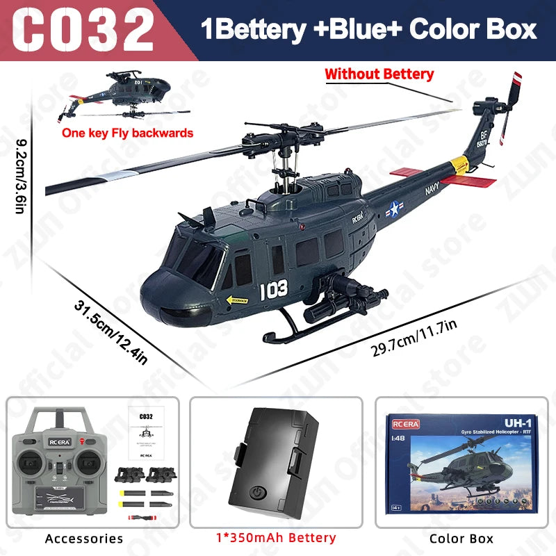 C032 RC Helicopter 2.4G 6-Axis Brushless – Altitude Hold & Optical Flow Remote Control
