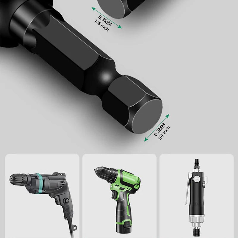 Magnetic Hex Shank Nut Driver Set — Power Tool Bit Adapter for Drill & Impact Driver