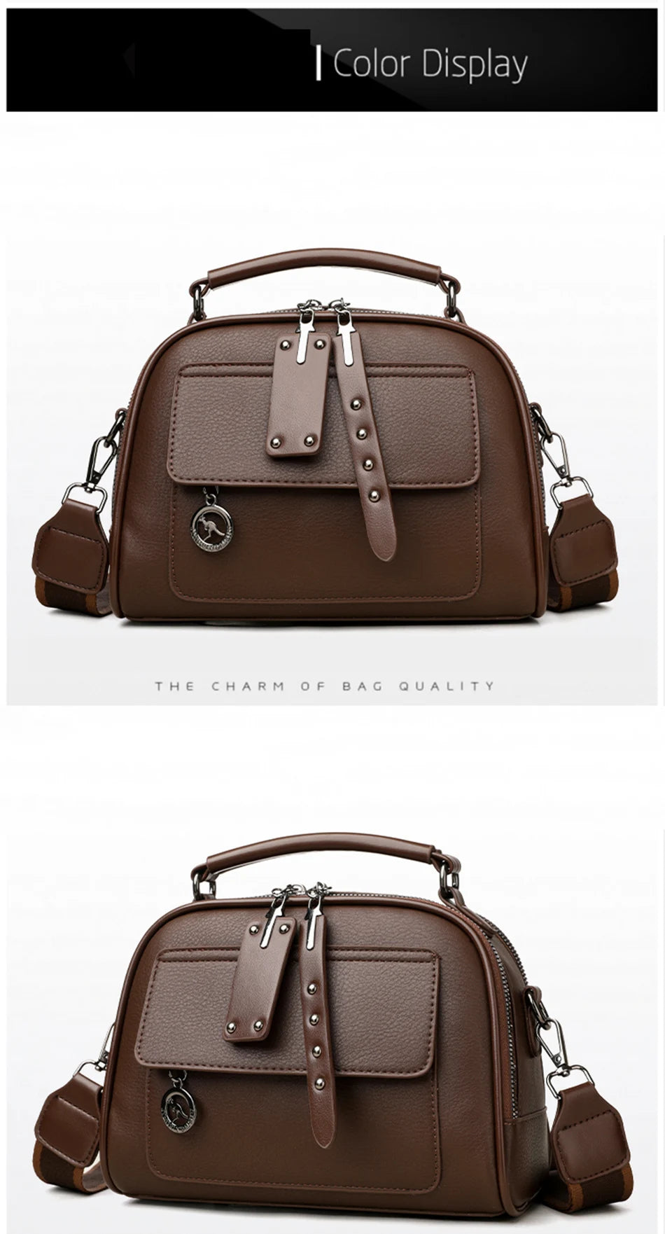 3-Layer Soft PU Leather Crossbody Shoulder Tote – Large Capacity Designer Messenger Bag for Women