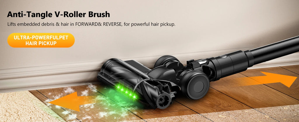 SUXIANGVAC Cordless Stick Vacuum Cleaner — 500W 55Kpa, 55-Min Runtime, Anti-Tangle, HEPA, Self-Standing