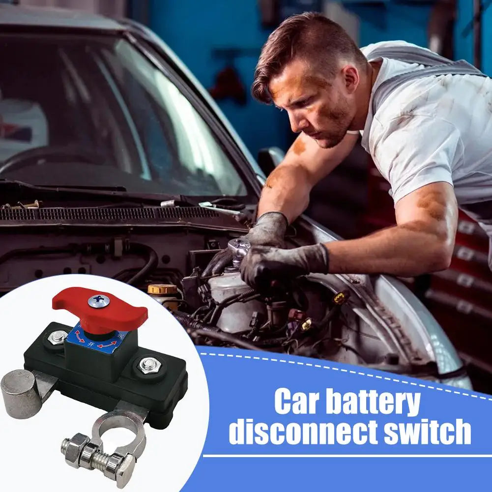 Battery Disconnect Switch 12V/24V – Car Battery Isolator Cut Off Anti-Leakage Power Shut Off for Trucks RV & Marine