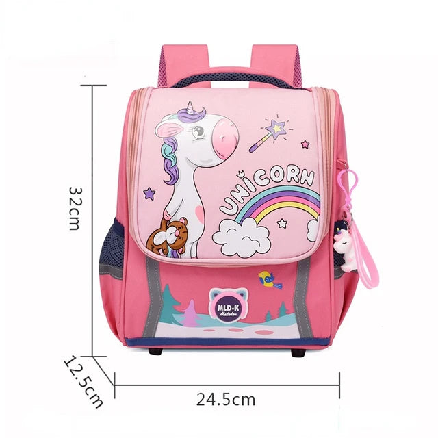 Unicorn School Backpack – Kids Canvas Bag & Size Options