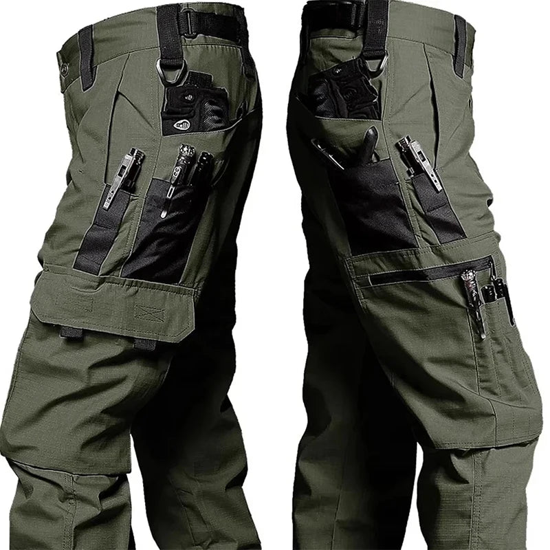 Men's Tactical Waterproof Cargo Work Pants — Multi-Pocket Outdoor Hiking Trousers for Spring, Autumn & Winter